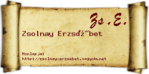 Zsolnay Erzsébet névjegykártya