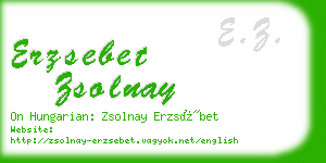 erzsebet zsolnay business card